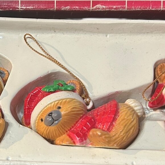 Vintage Class Trim Teddy Bear Ornaments 70s 80s NOS Set of 4 Christmas Nostalgia - Picture 7 of 8